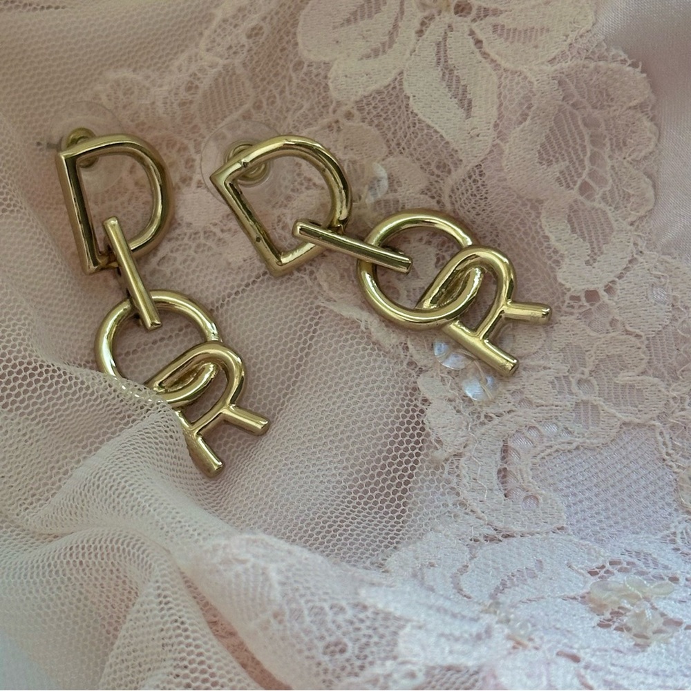 Dior Gold Statement Earrings - image 1